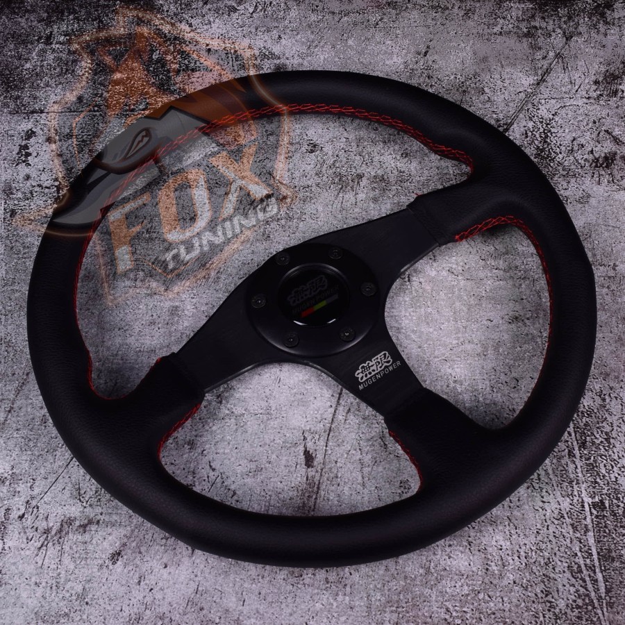 Спортивне кермо Mugen без вильоту (шкіра)