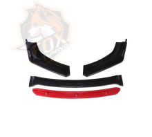 Универсальный пластиковый сплиттер/губа FT (Type A) Black/Red