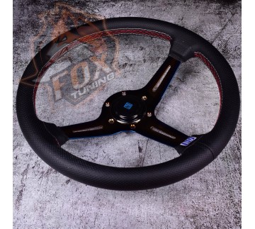 Спортивный руль Nardi с вылетом 70 mm (перфорированная кожа) gold/neochrom