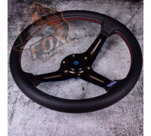 Спортивне кермо Nardi з вильотом 70 mm (перфорована шкіра) gold/neochrom