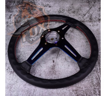 Спортивне кермо Nardi з вильотом 70 mm (перфорована шкіра) gold/neochrom