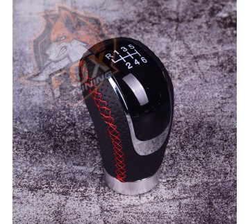 Универсальная ручка кпп FT перфорированная кожа с накладками