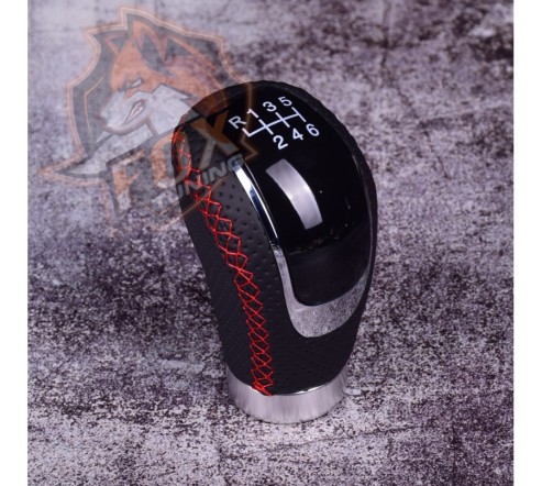 Универсальная ручка кпп FT перфорированная кожа с накладками