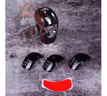 Универсальная ручка кпп FT перфорированная кожа с накладками